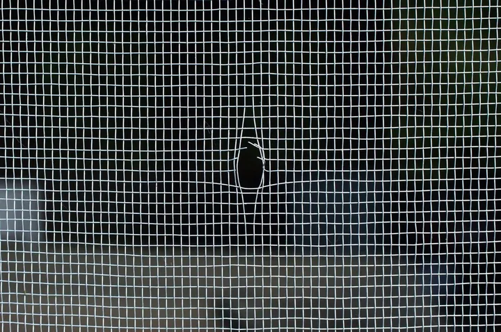 Damaged window screen mesh with tear in Springfield MO home